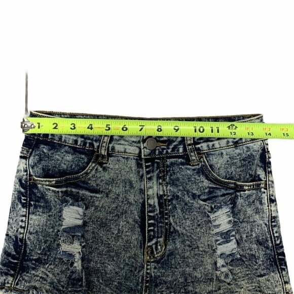 Denim Blvd High-Waisted Denim Shorts Medium 28W 12” High Rise USA Flag  4th July - Picture 8 of 10